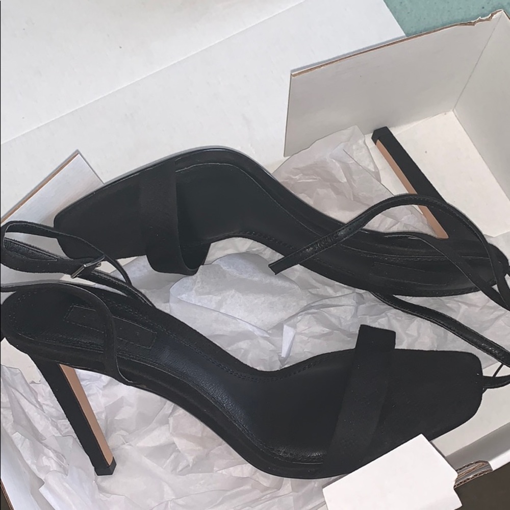 Top Shop heels - black croc suede